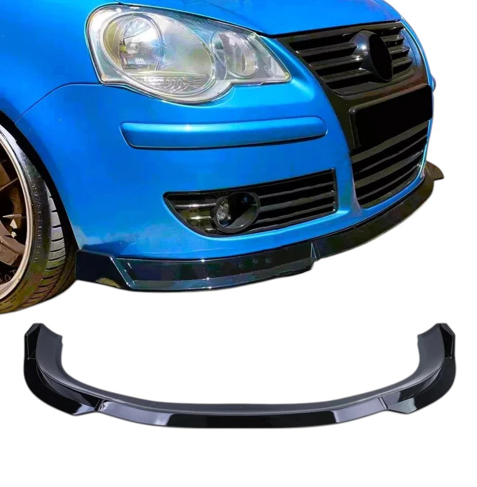🔥ART.8835 SPLITTER ANTERIORE NERO LUCIDO ADATTO PER VW POLO MK4 9N3 2005-2009🔥