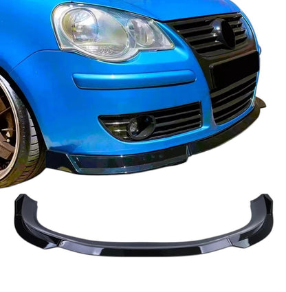 🔥ART.8835 SPLITTER ANTERIORE NERO LUCIDO ADATTO PER VW POLO MK4 9N3 2005-2009🔥