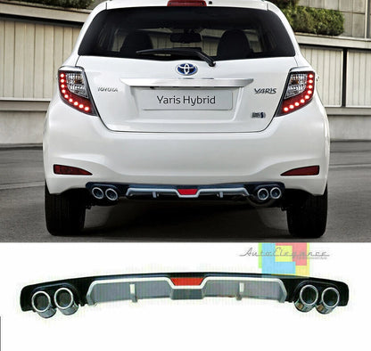 DAM SOTTO PARAURTI QUATTRO TERMINALI TOYOTA YARIS 2012+ DIFFUSORE ABS