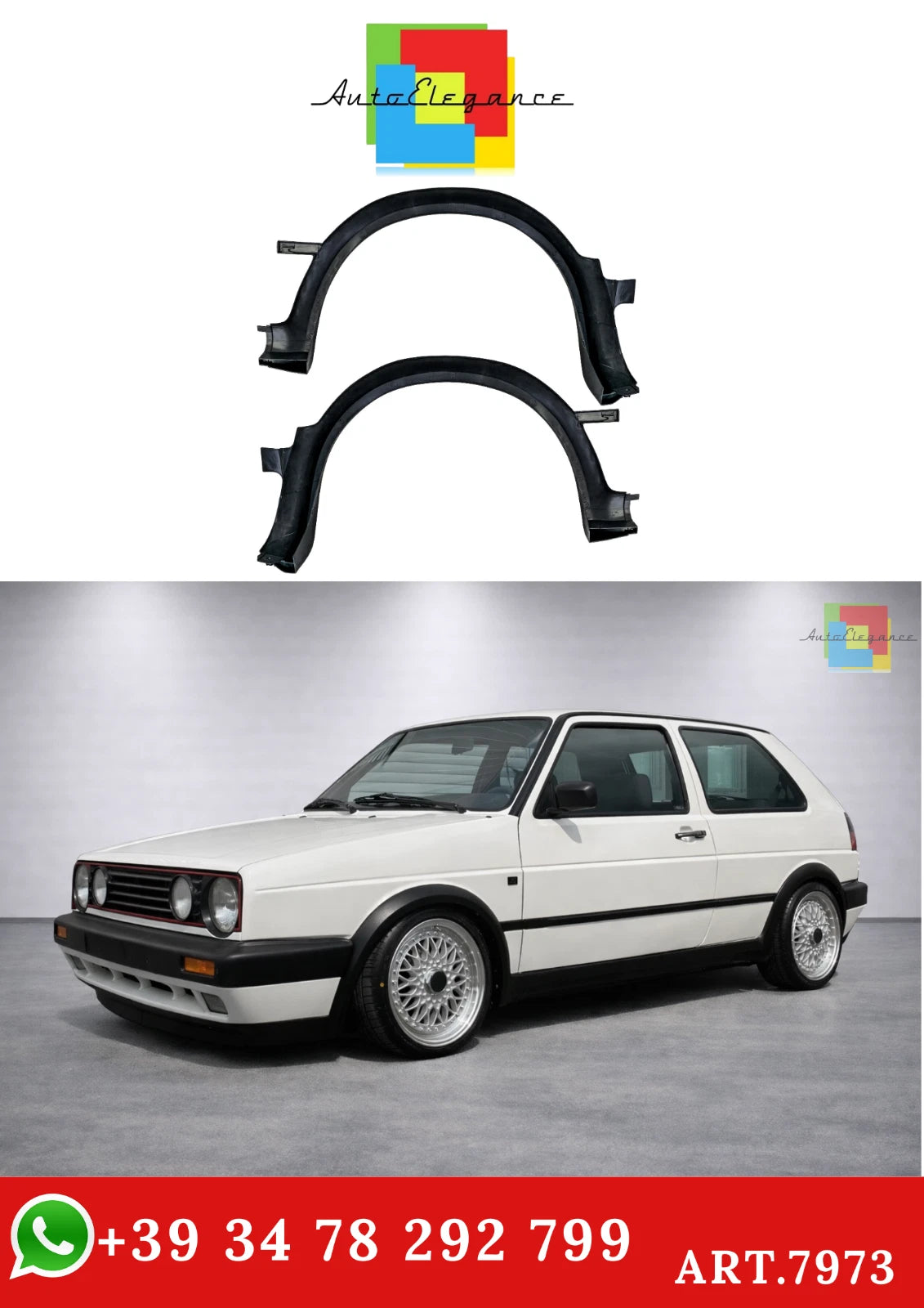 💫ART.7973 Parafanghi Allargamenti Look GTI per VW Golf 2 88-92💫