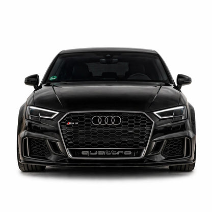 ⭐GRIGLIA PER AUDI A3 8V 2016-2020 LOOK RS3 QUATTRO NERA PROFILO SATINATO⭐