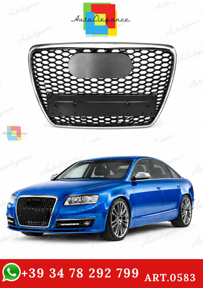 🔥ART.0583 GRIGLIA ADATTO PER A6 4F 2004-2011 LOOK RS6 BORDO CROMATO🔥