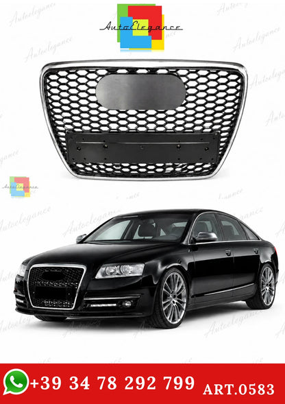 🔥ART.0583 GRIGLIA ADATTO PER A6 4F 2004-2011 LOOK RS6 BORDO CROMATO🔥