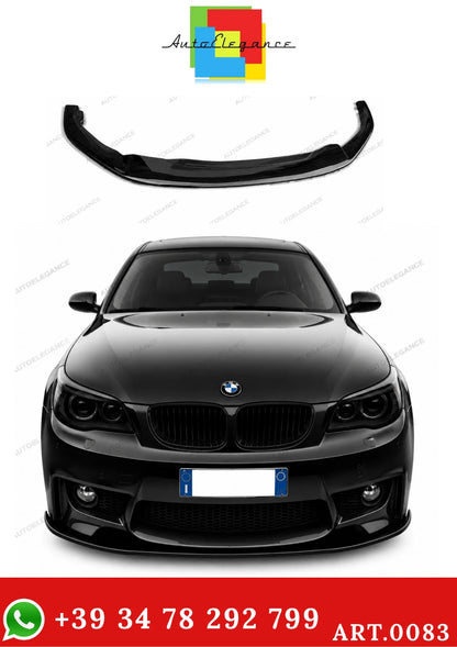💫ART.0083 SPLITTER ANTERIORE NERO LUCIDO PER BMW SERIE 1 E81 E87 E82 E88 M1💫
