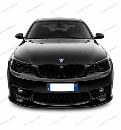 💫ART.0083 SPLITTER ANTERIORE NERO LUCIDO PER BMW SERIE 1 E81 E87 E82 E88 M1💫