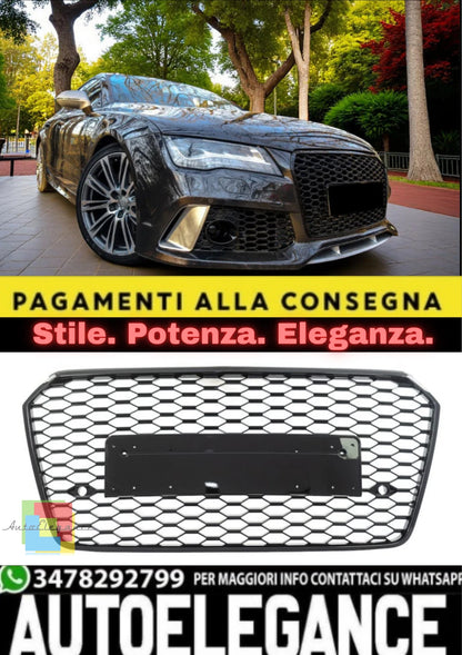 💫Griglia anteriore nera lucida stile RS7 per Audi A7 (4G) Sportback Facelift💫