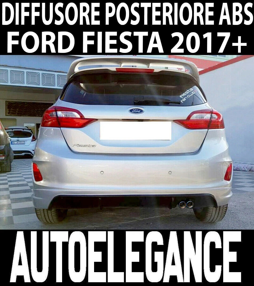 FORD FIESTA MK8 VIII 2017+ SOTTO PARAURTI ST DESIGN DIFFUSORE ABS DOPPIO SCARICO
