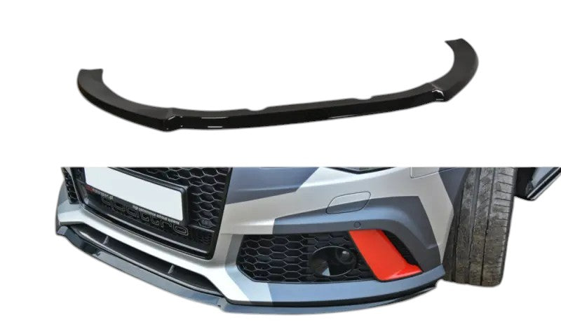 ✨SPLITTER anteriore design nero lucido ABS per Audi Rs6 C7 2013+✨