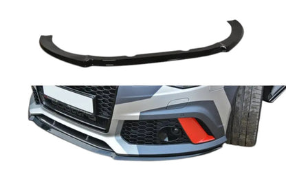 ✨SPLITTER anteriore design nero lucido ABS per Audi Rs6 C7 2013+✨