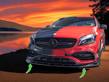 🔥Splitter Anteriore V1 in ABS Nero Lucido per Mercedes A45 AMG W176 Facelift 🔥
