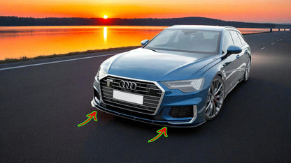🔥Splitter Anteriore V2 in ABS Nero Lucido per Audi S6 / A6 S-Line C8 🔥