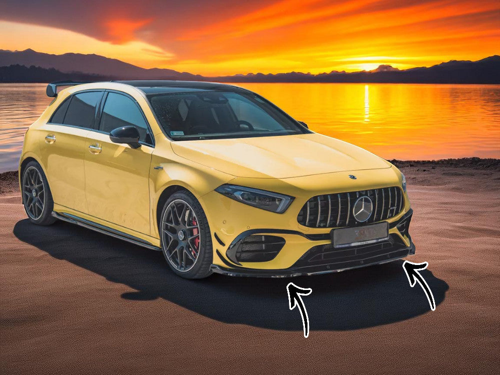 🔥Splitter Anteriore V2 in ABS Nero Lucido per Mercedes-AMG A45 S W177🔥