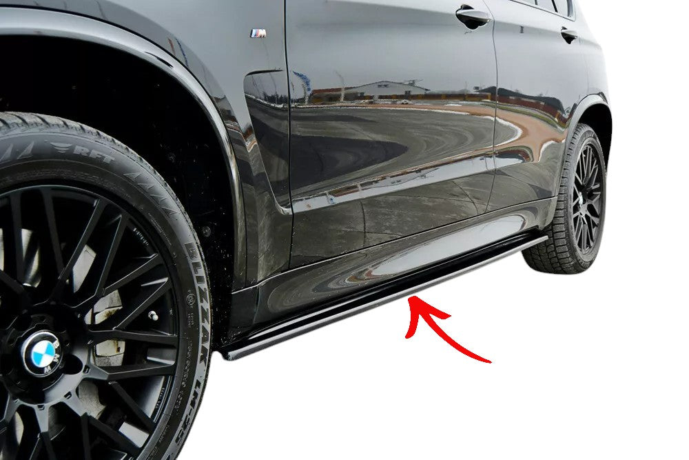 ✨MINIGONNE LATERALI  nero lucido ABS per BMW X5 F15 M50D lifting 2014-2018✨
