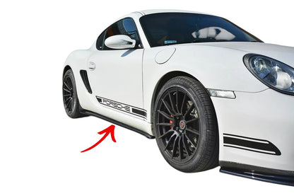 ✨MINIGONNE LATERALI nero lucido ABS per Porsche Cayman S 987C 2006-2009✨