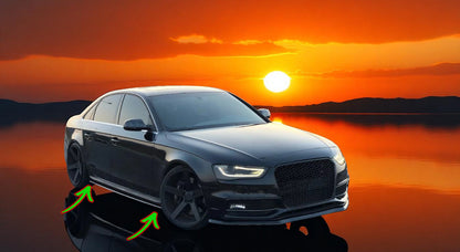🔥  SOTTO Minigonne in ABS Nero Lucido per Audi S4 B8 Facelift (2012–2015) 🔥