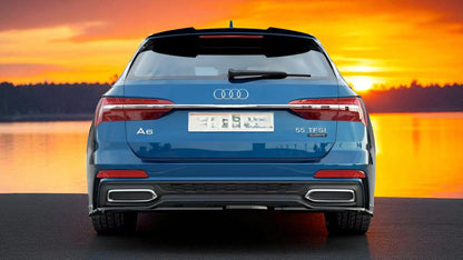 ✨Splitter Posteriore Centrale in ABS Nero Lucido per Audi A6 C8 Avant S-Line ✨