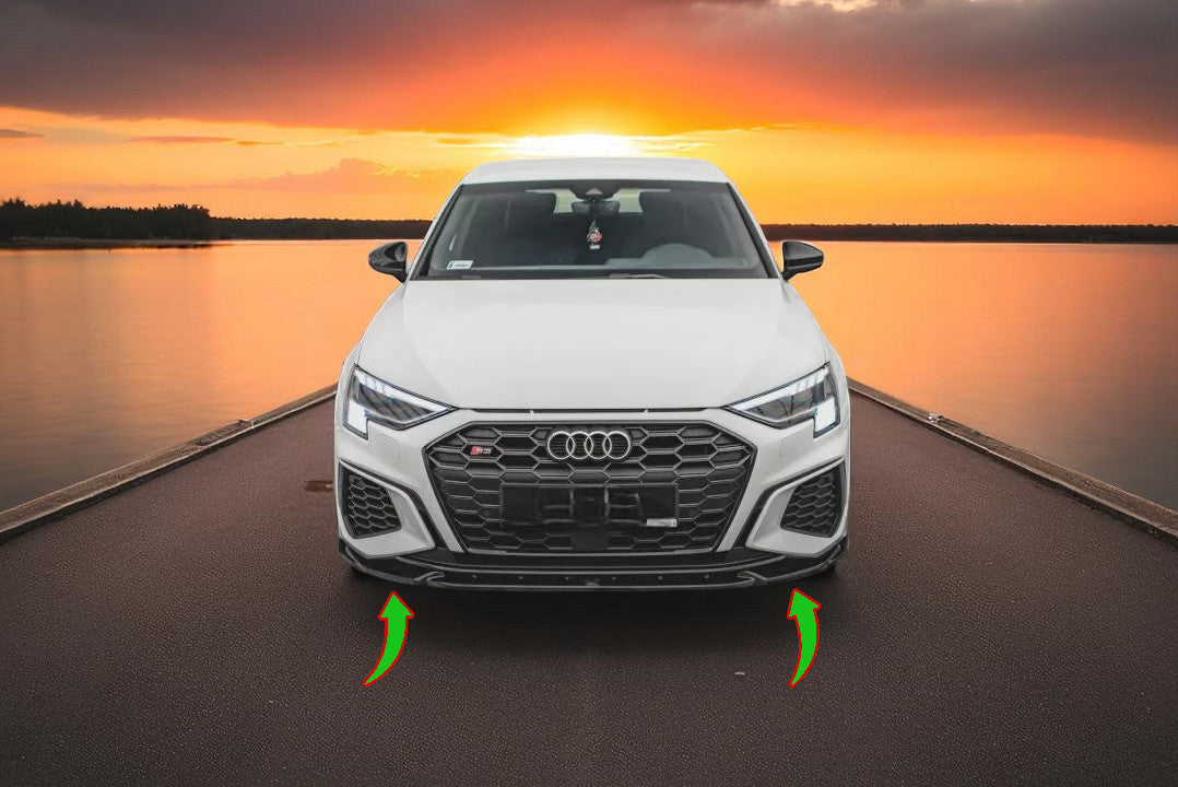 🔥Splitter Anteriore V3 in ABS Nero Lucido per Audi S3 / A3 S-Line 8Y  🔥