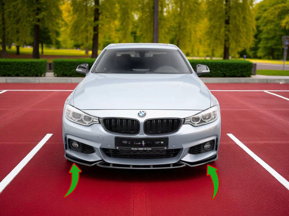 ✨Splitter Anteriore V3 in ABS Nero Lucido per BMW Serie 4 Coupé F32 con M-Pack ✨