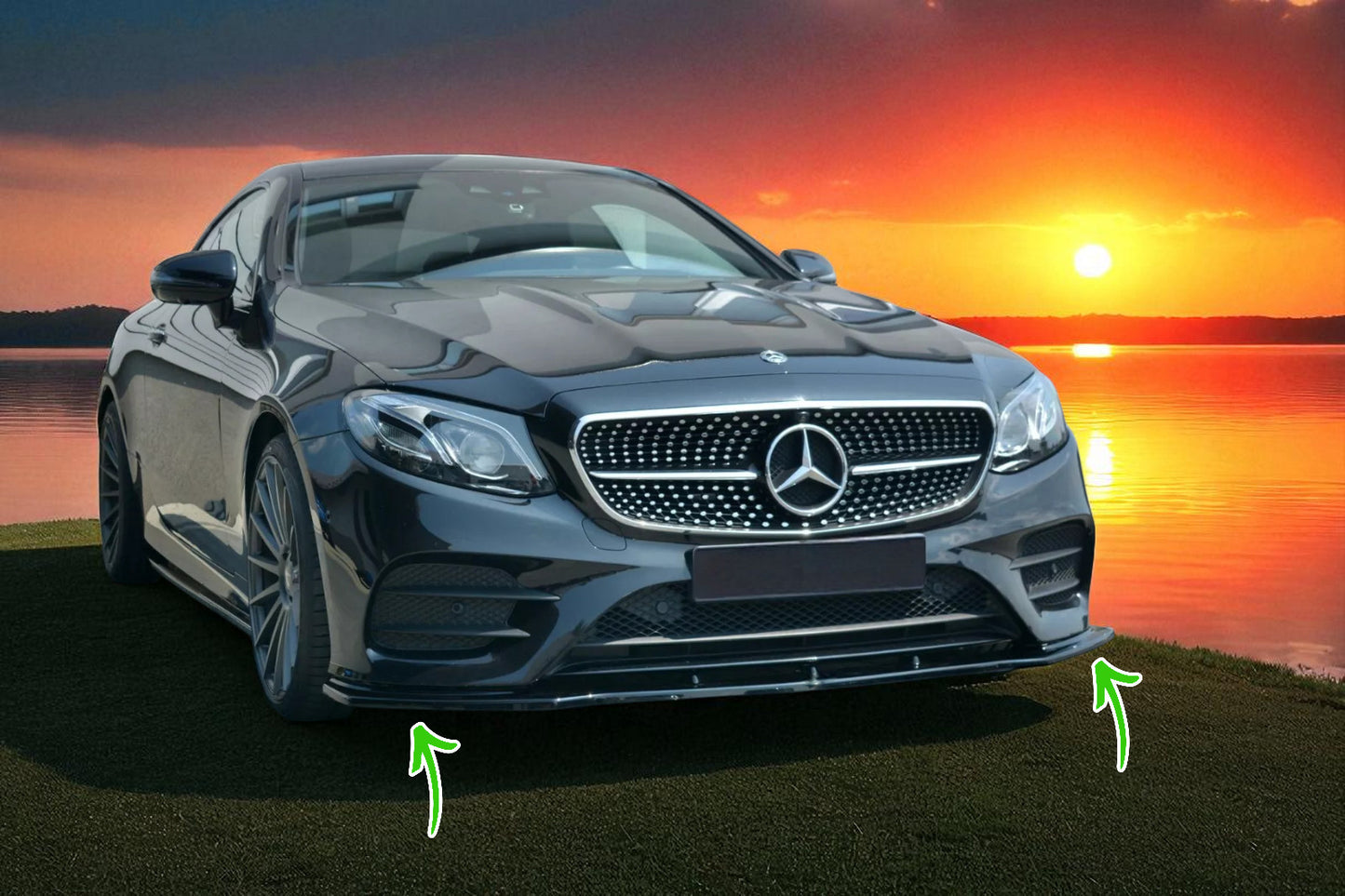 ✨Sdoppiatore Anteriore V1 in ABS Nero Lucido per Mercedes Classe E Coupé W213 ✨