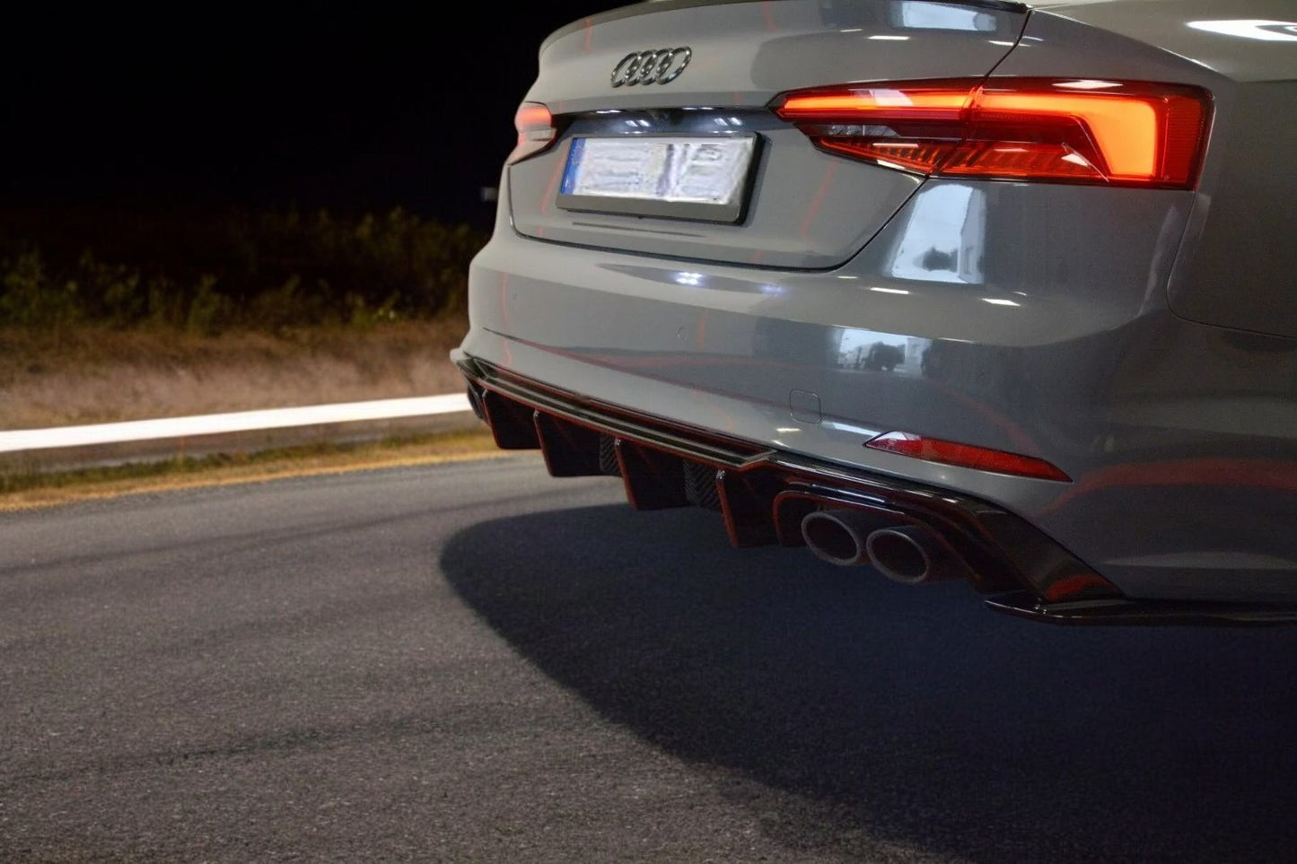 ✨DIFFUSORE posteriore  nero lucido ABS ADATTO per AUDI S5 F5 (2017 + )✨