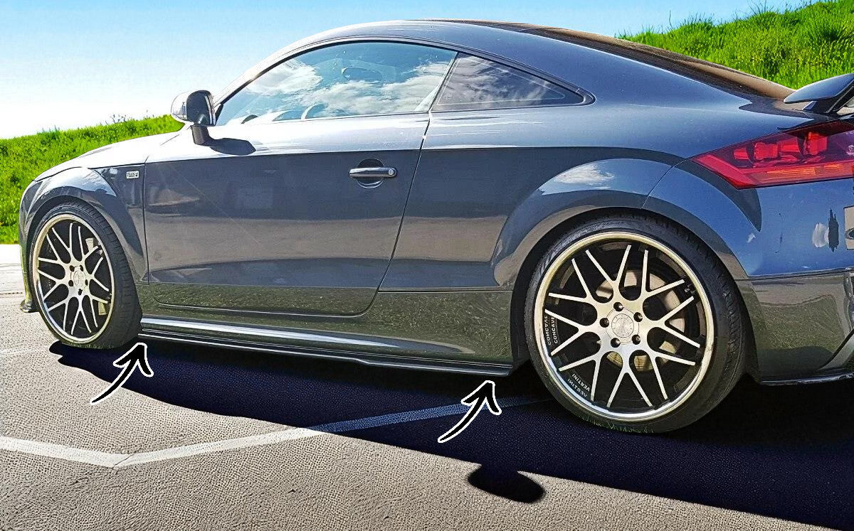 ✨Gonne Laterali in ABS Nero Lucido per Audi TTS Mk2 (8J) Coupé/Roadster ✨