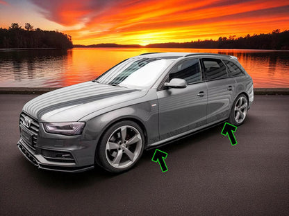✨SOTTO Minigonne V2 in ABS Nero Lucido per Audi S4 B8 Berlina/Avant ✨