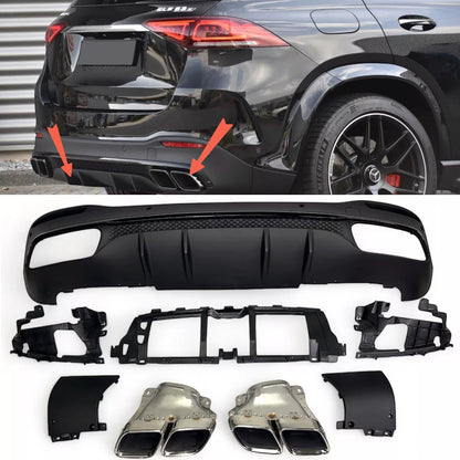🔥Diffuser + exhaust tips SUITABLE FOR Mercedes W167 GLE SUV🔥