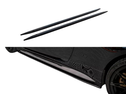 ✨MINIGONNE LATERALI V2 design nero lucido ABS per BMW M4 G82 2021+✨
