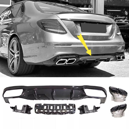 Diffusore + Mascherine scarico (NERO) Adatto Per Mercedes E-KL. W213