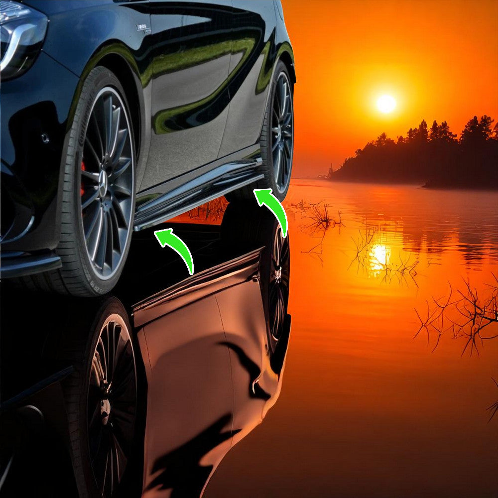 🔥SOTTO Minigonne Laterali in ABS Nero Lucido per Mercedes Classe A W176 AMG🔥