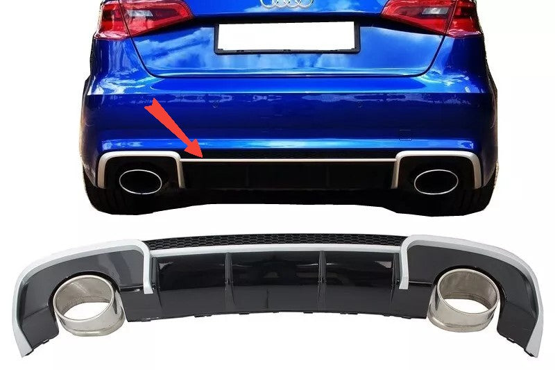 😍Diffusore per Audi A3 8V Hatchback Sportback 2012-2015 Scarico Punte RS3😍