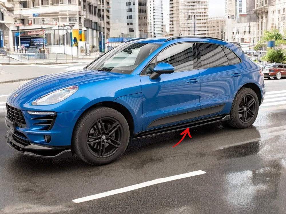 ✨MINIGONNE LATERALI ADATTE nero lucido ABS per Porsche Macan MK1 2014-2018✨