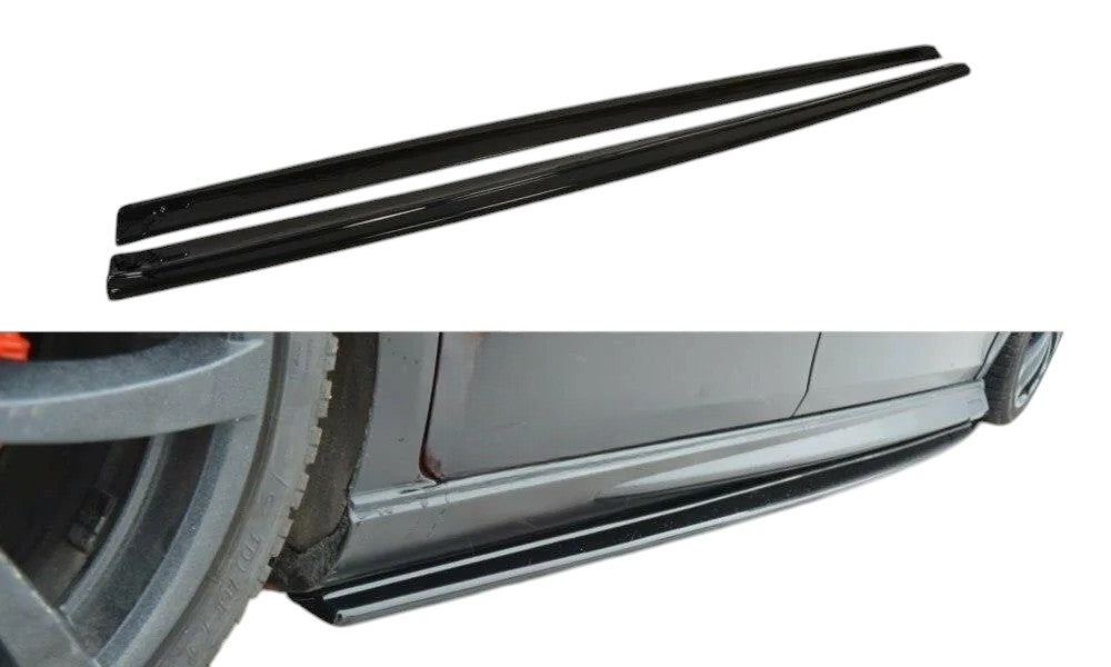 ✨MINIGONNE laterali design nero lucido ABS per SEAT Leon Mk2 MS design 05-09✨