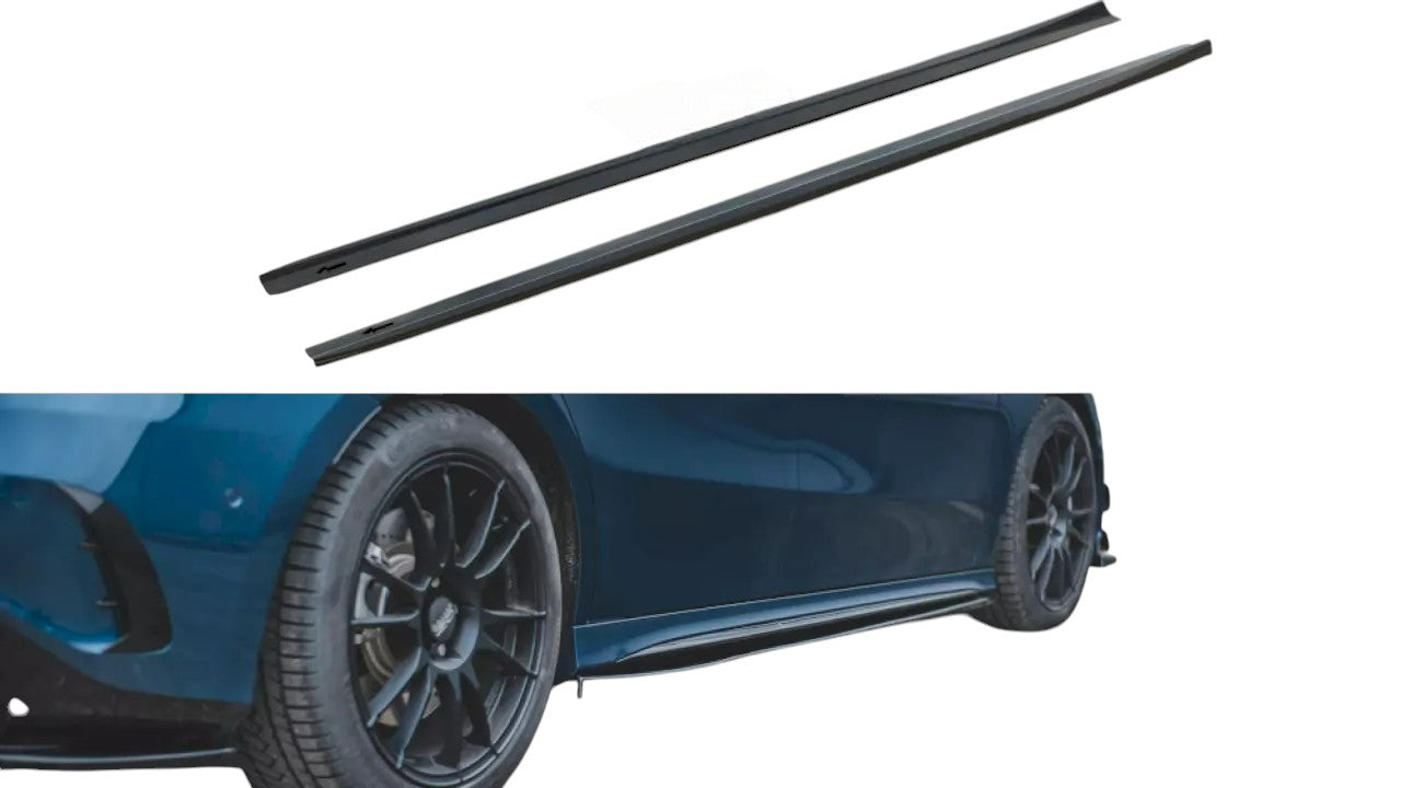 ✨MINIGONNE laterali Nero Lucido ABS Per Mercedes A35 AMG W177✨