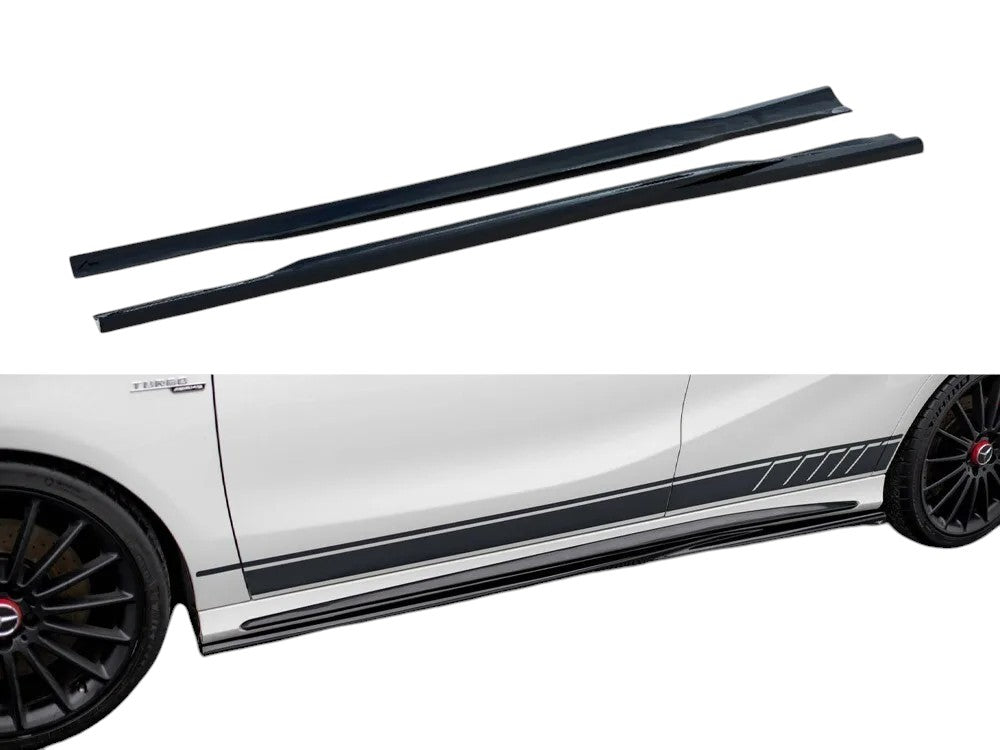 ✨MINIGONNE Laterali per Mercedes A45 AMG W176 Nero Lucido ABS 2012-2016✨