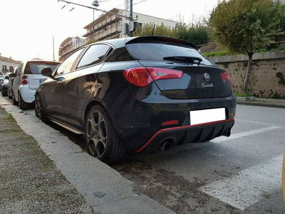 ALFA ROMEO GIULIETTA DAM DIFFUSORE POSTERIORE DOPPIO SCARICO PROFILO ROSSO