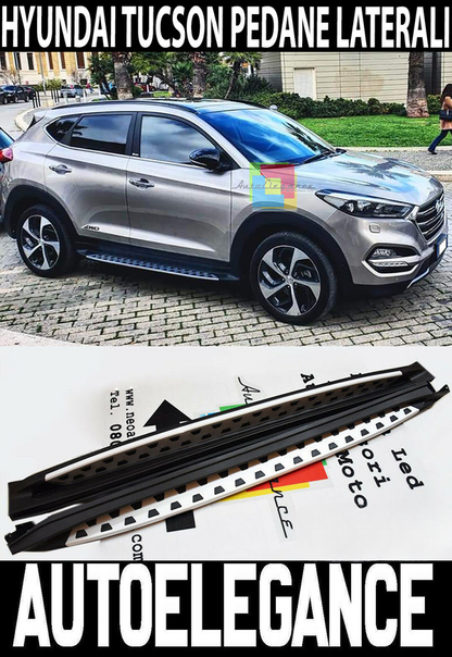PEDANE LATERALI DESIGN SPORTIVO SOTTO PORTA ACCIAIO HYUNDAI TUCSON TLE 2015+