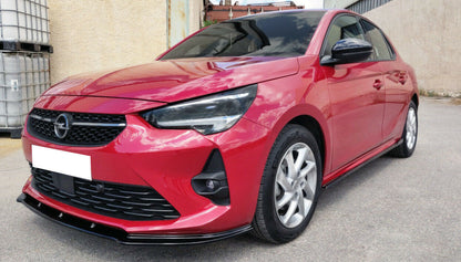 OPEL CORSA F FRONT BUMPER BLADE IN ABS SPORTS LOOK BLACK SPLITTER