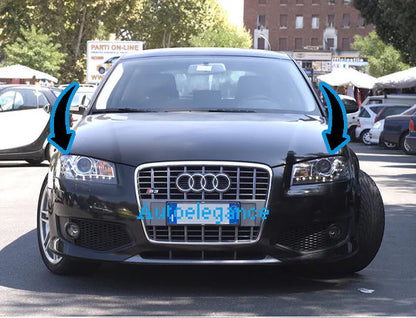 ⭐Set Front Headlights KLARGL. BLACK Suitable For Audi A3 03-08⭐
