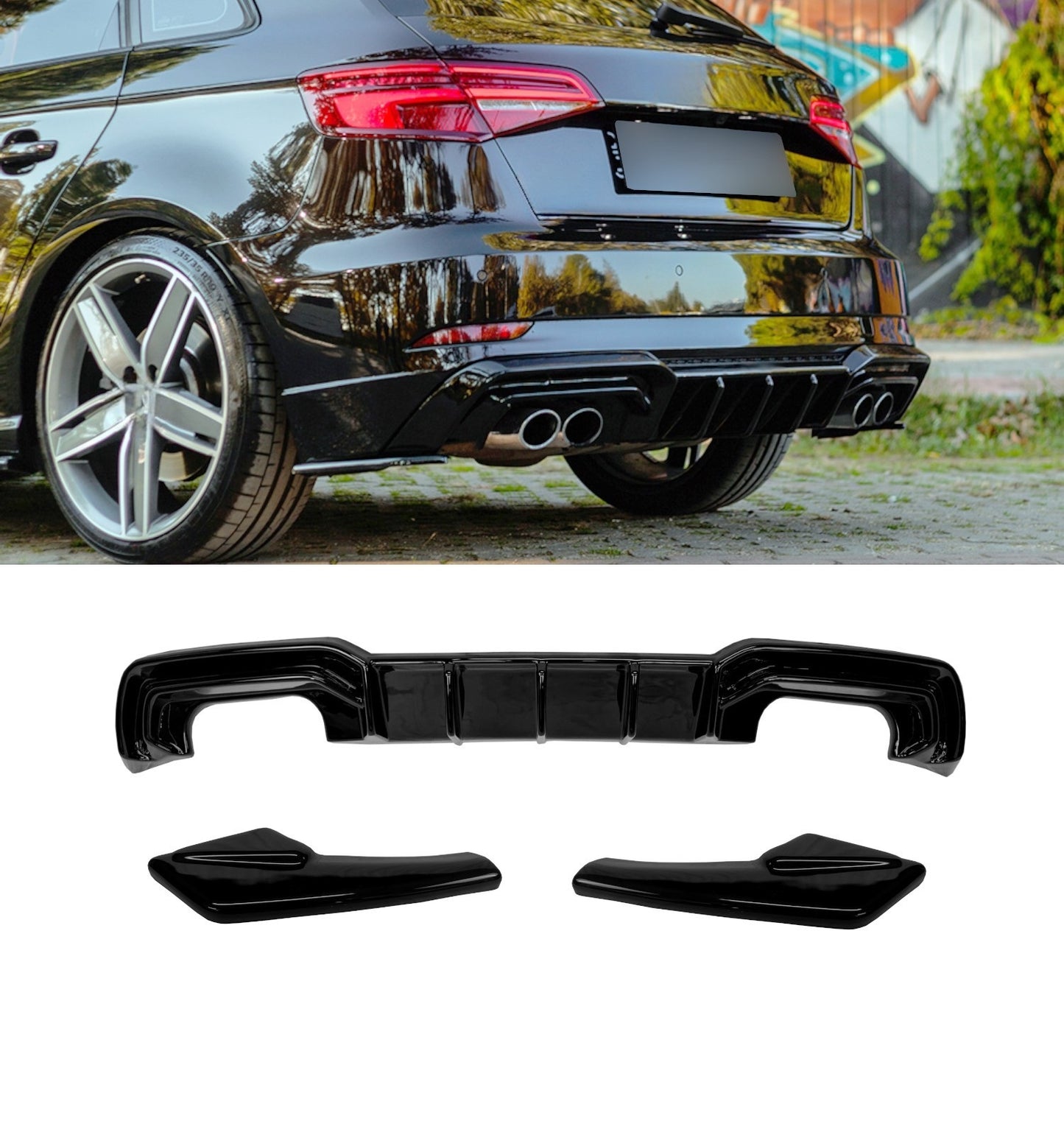 💕BODYKIT  AUDI S3 8V SPORTBACK FACELIFT  NERO LUCIDO 💕