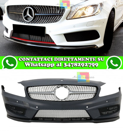 MERCEDES CLASSE A W176 2012+ PARAURTI ANTERIORE COMPLETO E GRIGLIA ANTERIORE DESIGN AMG DIAMANT