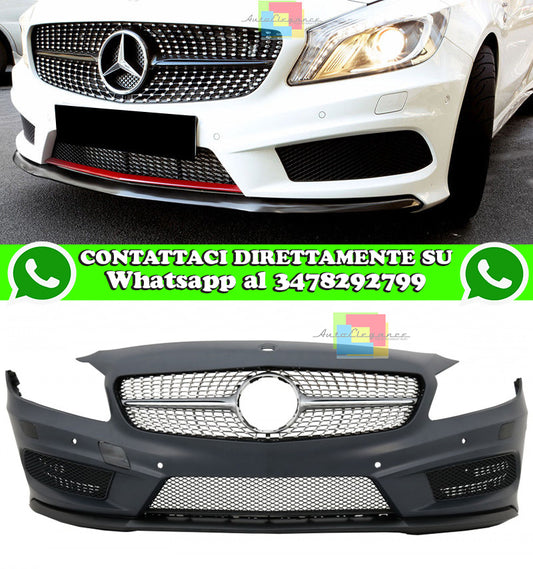MERCEDES CLASSE A W176 2012+ PARAURTI ANTERIORE COMPLETO E GRIGLIA ANTERIORE DESIGN AMG DIAMANT