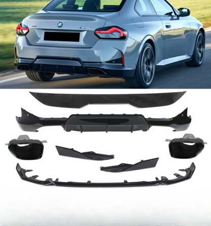 💕BODYKIT BMW SERIE 2 G42 MP STYLE NERO  LUCIDO 2021+💕