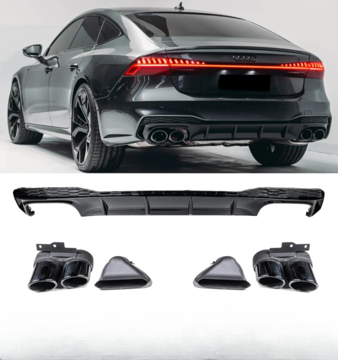 💕 DIFFUSORI  AUDI A7 S-LINE 4K S7 STYLE NERO LUCIDO 2019+ 💕