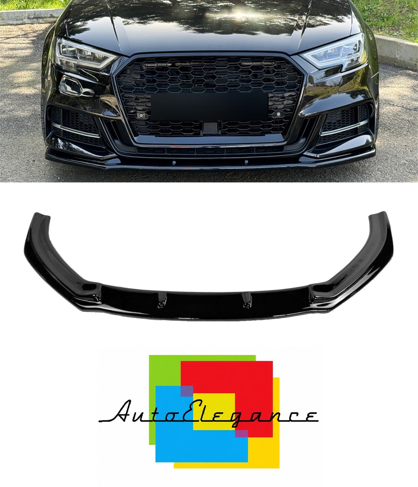 💕 SPLITTER   AUDI S3 BERLINA 8V FACELIFT   NERO LUCIDO   💕