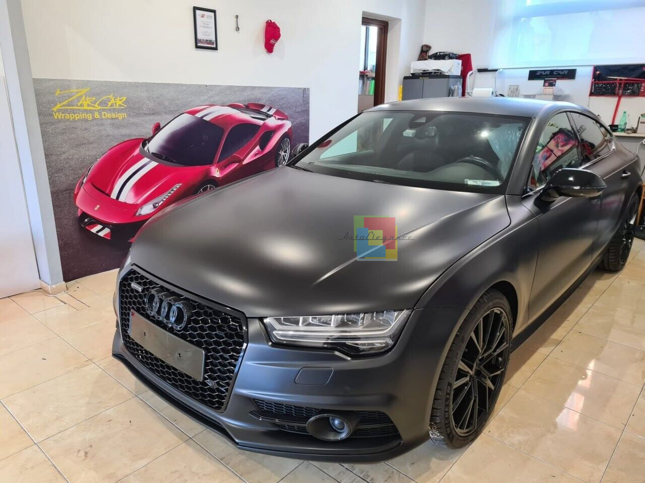 GRIGLIA ADATTA PER AUDI A7 4G 2015-2018 LOOK RS7 NERA DESIGN SPORTIVO