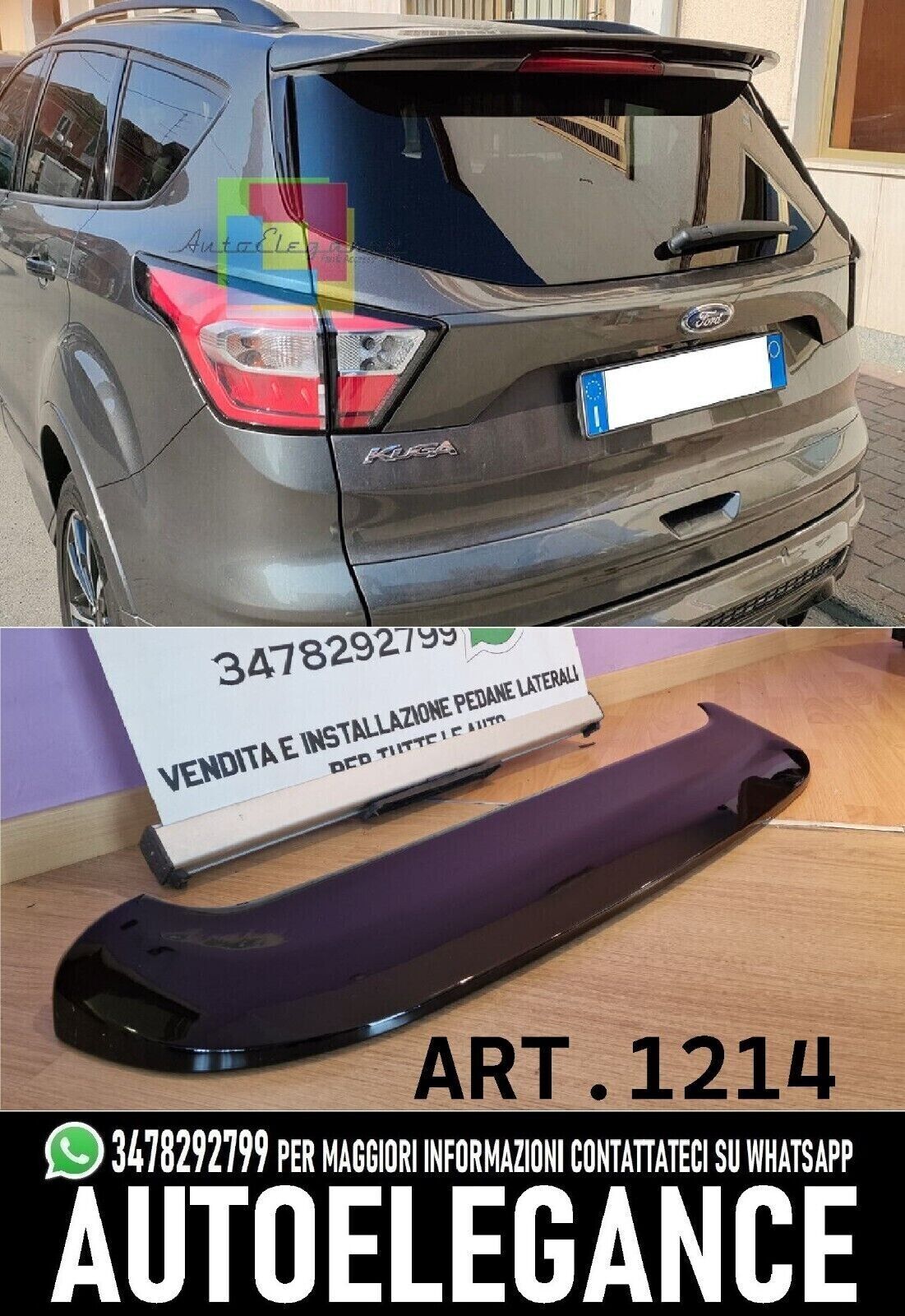 ROOF SPOILER SUITABLE FOR FORD KUGA II MK2 2012-2019 GLOSS BLACK