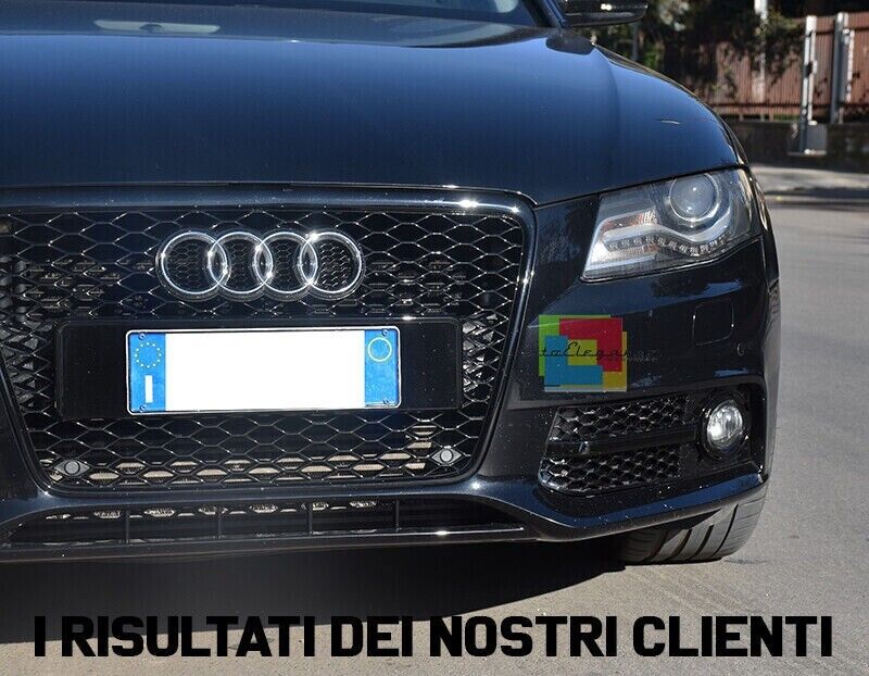 ✨FOG LIGHT GRILLS FOR AUDI A4 B8 2007-2011 STANDARD RS4 LOOK GLOSSY BLACK ABS✨