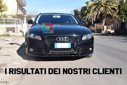 ✨FOG LIGHT GRILLS FOR AUDI A4 B8 2007-2011 STANDARD RS4 LOOK GLOSSY BLACK ABS✨