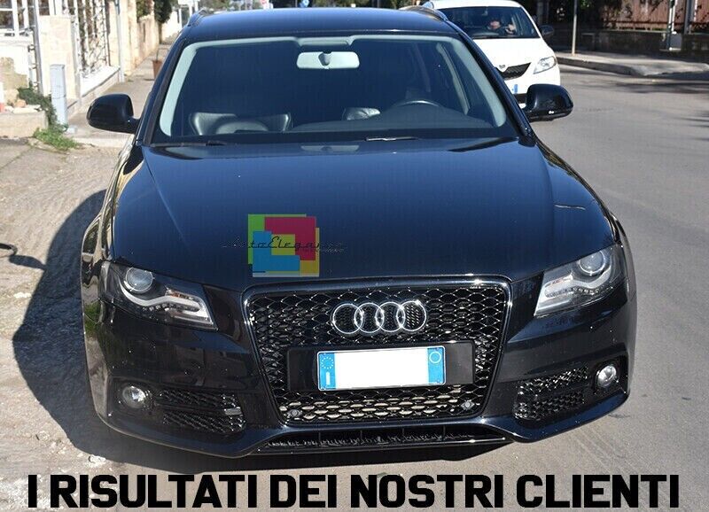 ✨FOG LIGHT GRILLS FOR AUDI A4 B8 2007-2011 STANDARD RS4 LOOK GLOSSY BLACK ABS✨